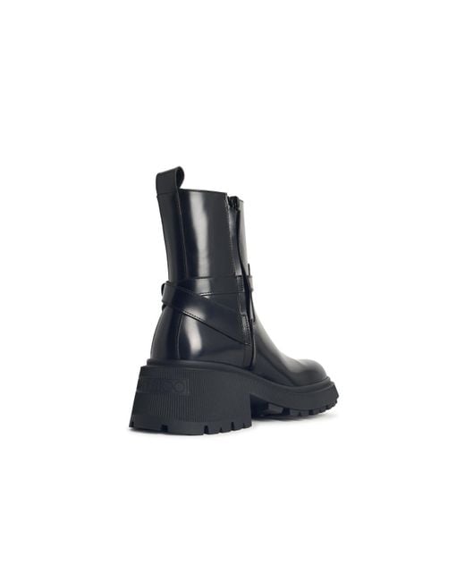 Jimmy Choo Blue Conny Flat Leather Ankle Boots