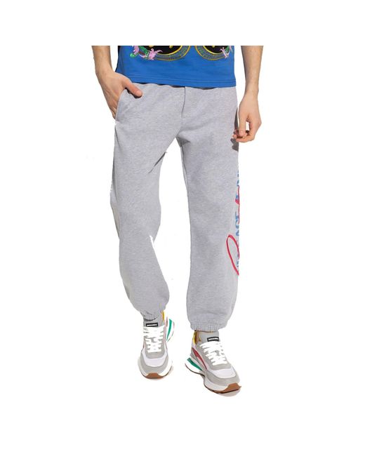 Versace Gray Logo Track Pants for men
