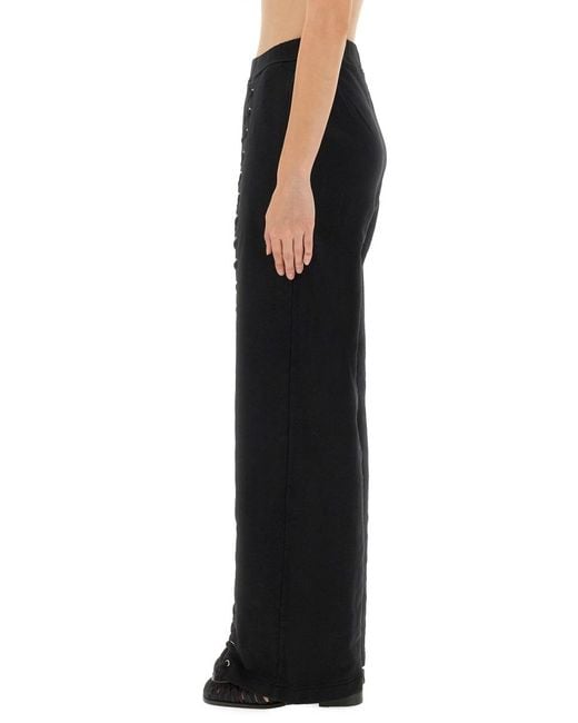 ROTATE BIRGER CHRISTENSEN Black Sports Pants With Laces Cotton (Organic) Trousers