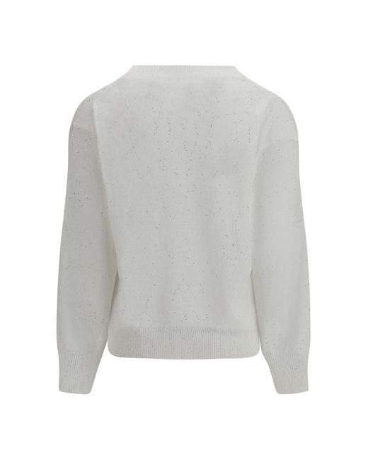 Brunello Cucinelli Gray Sparkling Linen T-Shirt Knitwear