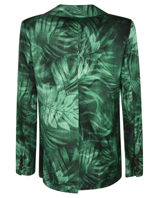 Ermanno Scervino Green Floral Print Jacket