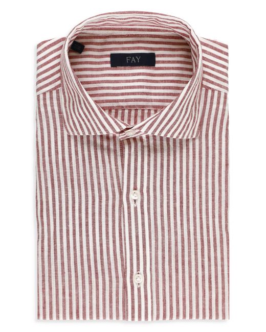 Fay Pink Striped Shirt for men