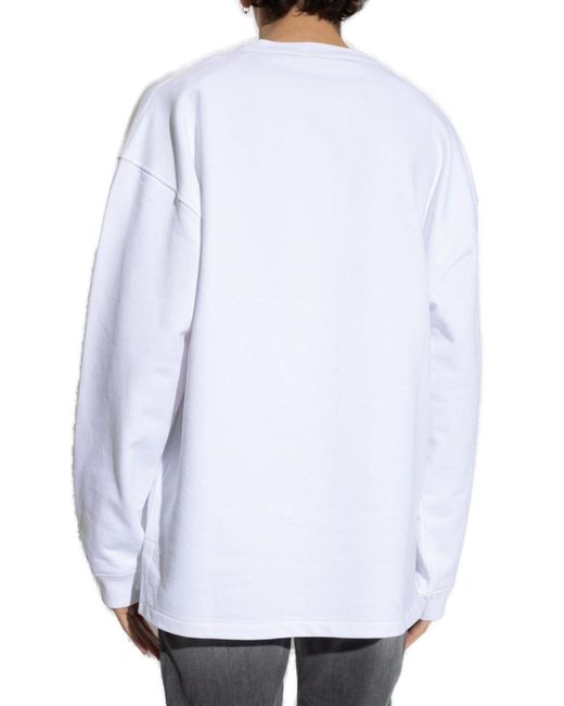 DIESEL White ‘S-Baxt-N1’ Sweatshirt With Logo for men