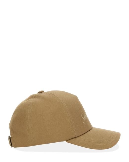 Saint Laurent Natural Baseball Cap Cotton Linen Hat