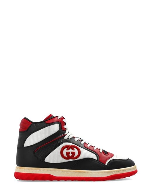 Gucci White Panelled High-Top Sneakers for men