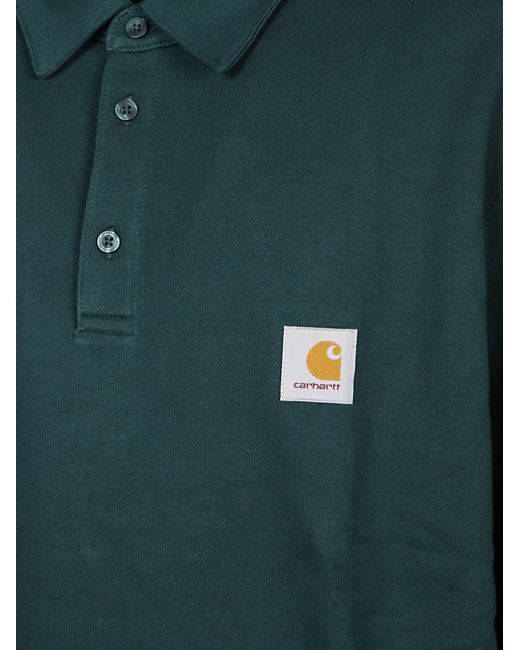 Carhartt Green Long Sleeves Logo Polo for men