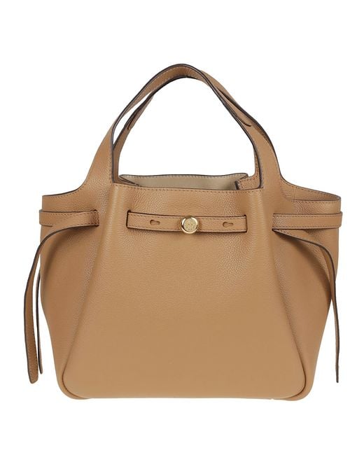 Tory Burch Brown Romy Pebbled Satchel