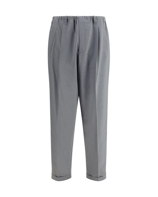 Magliano Gray Baggy Elastic Pants for men