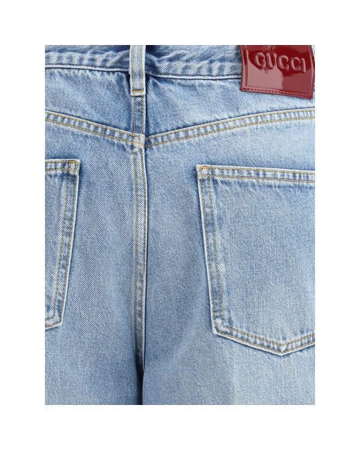 Gucci Blue Wide Leg Jeans
