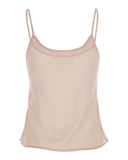 Le Plain Natural Top With Spaghetti Straps And Square Neck