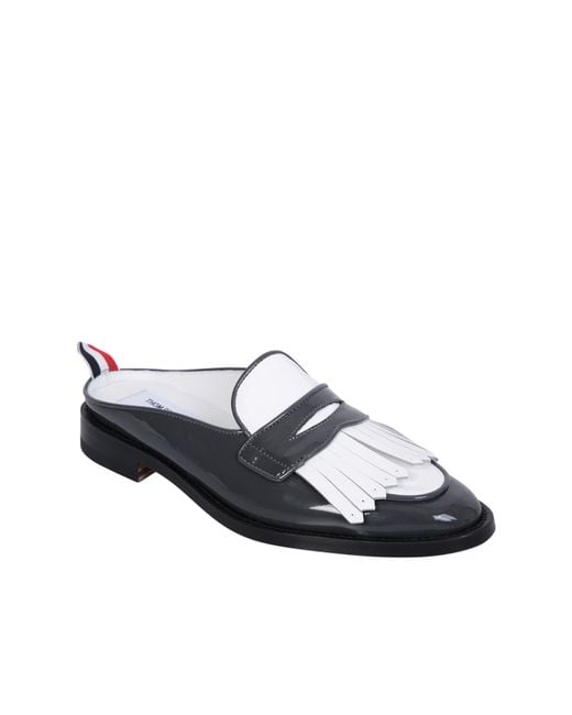 Thom Browne White And Varsity Mule Loafer