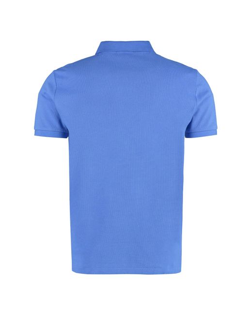 Ralph Lauren Blue Short Sleeve Cotton Polo Shirt for men