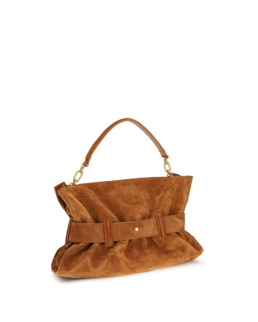 Balmain Brown Medium Anthem Bag Suede Calfskin Calf Leather Bos Taurus Handbags
