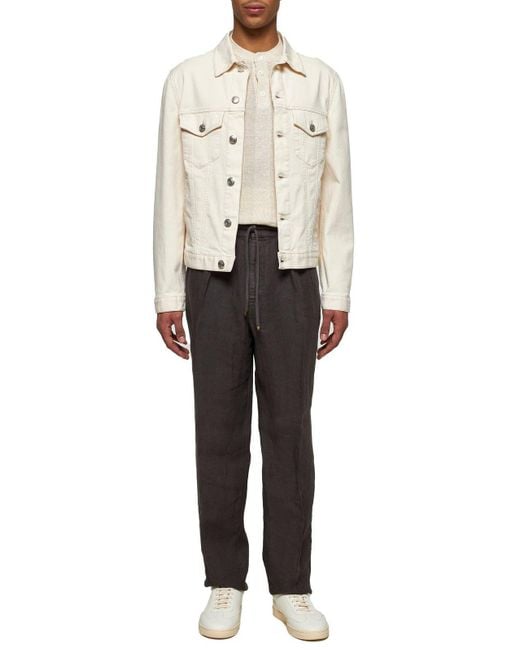 Brunello Cucinelli White Ivory Denim Four Pocket Jacket for men