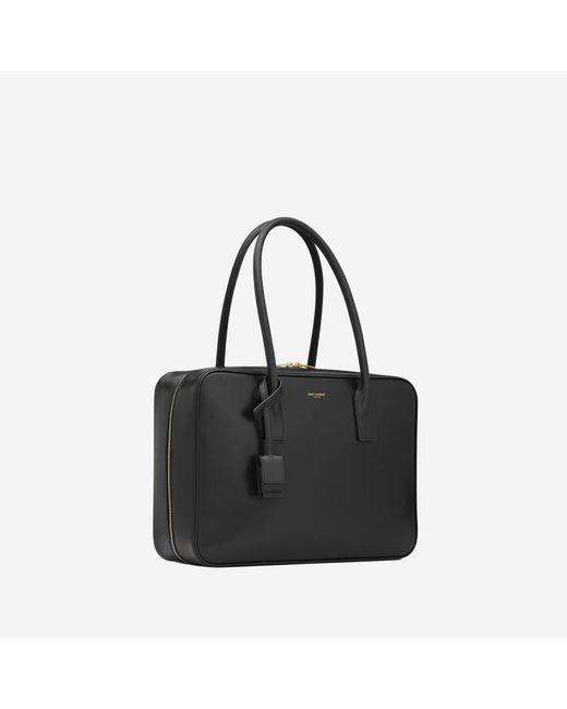 Saint Laurent Black Sac De Jour Leather Trunk Bag Shoulder
