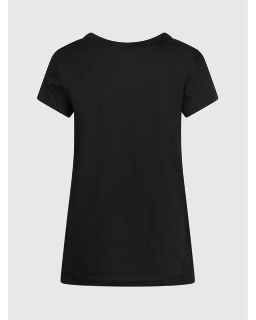 N°21 Black T-Shirt With Silk Details