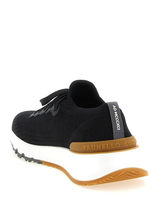 Brunello Cucinelli Black Polyethylene Athletic Sneakers for men