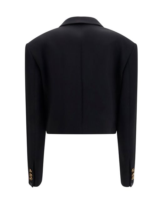 Versace Blue Blazer Cropped Wool Merino (Ovis Aries) Jacket