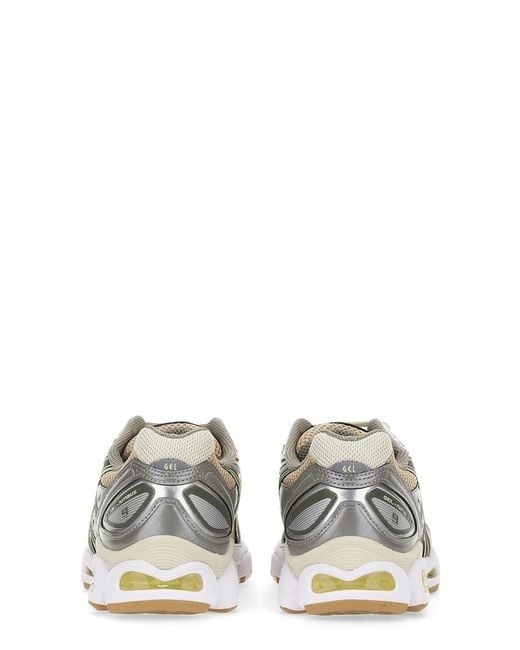 Asics White Gel-Nimbus 9 Sneaker Synthetic Leather Sole Trainers