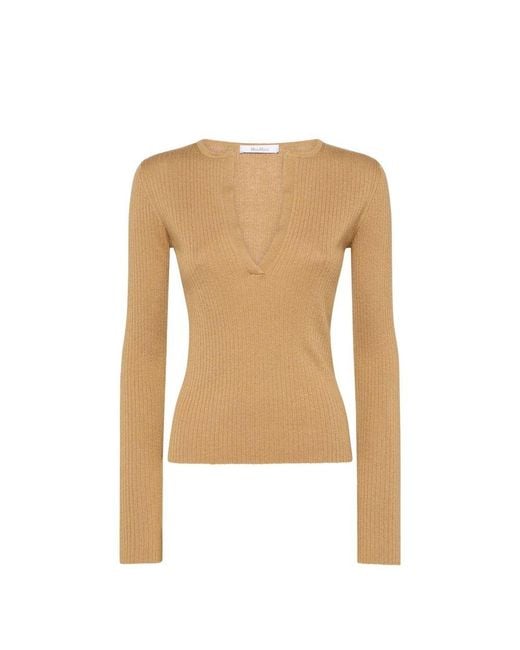 Max Mara Natural Brown Cashmere Sweatshirt