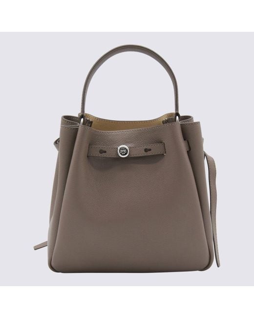 Tory Burch Gray Leather Romy Satchel
