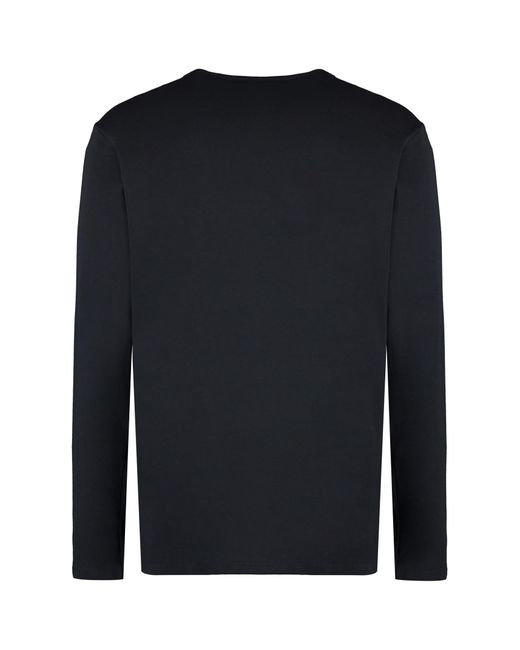 Versace Blue Long Sleeve Cotton T-shirt for men