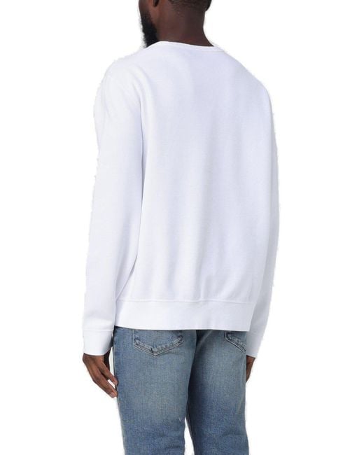 Ralph Lauren White Pony Embroidered Crewneck Sweatshirt for men
