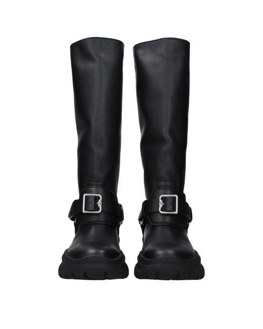 Burberry Black Leather Boots