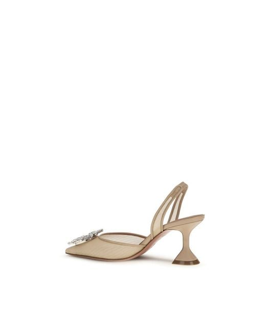 AMINA MUADDI Metallic Polyester High Heel Pumps