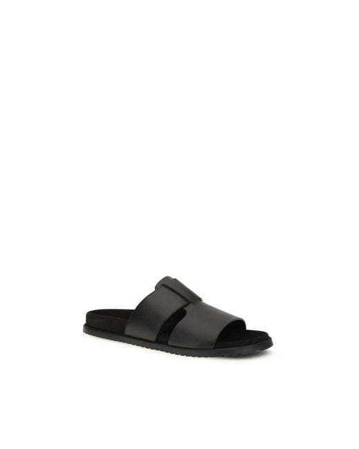 Dolce & Gabbana Black Calf Leather Bos Taurus Sandals for men