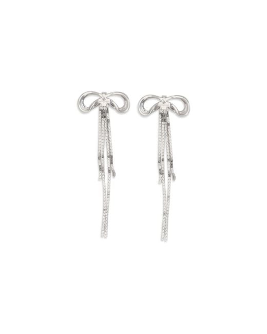 Self-Portrait White Double Crystal Bow Earrings