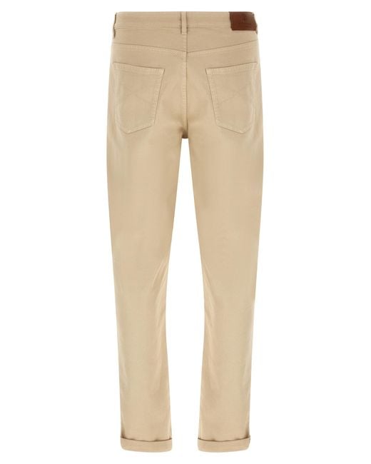 Brunello Cucinelli Natural Cotton Tapered Jeans Clothing for men