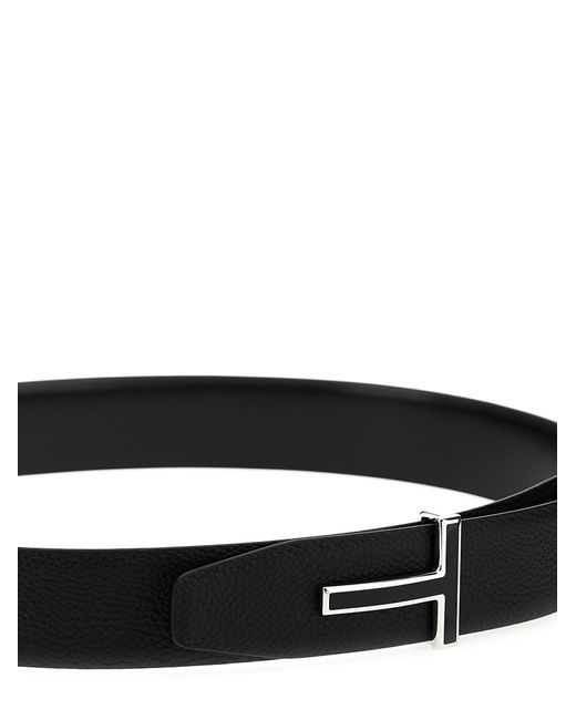Tom Ford Black Logo Leather Belt for men