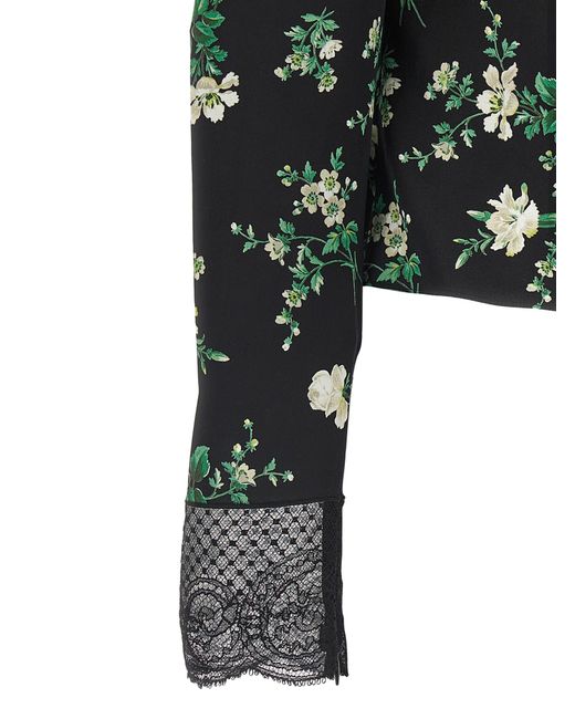 Dolce & Gabbana Black Dolce & Gabbana Flower Print Top