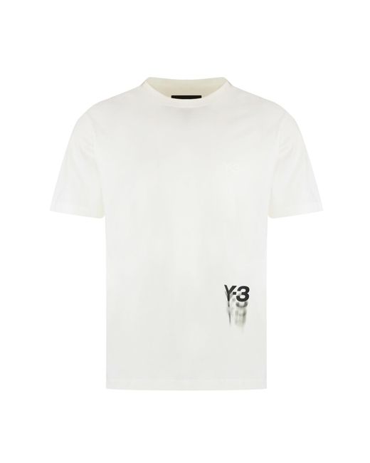 Y-3 White Cotton Crew-Neck T-Shirt for men