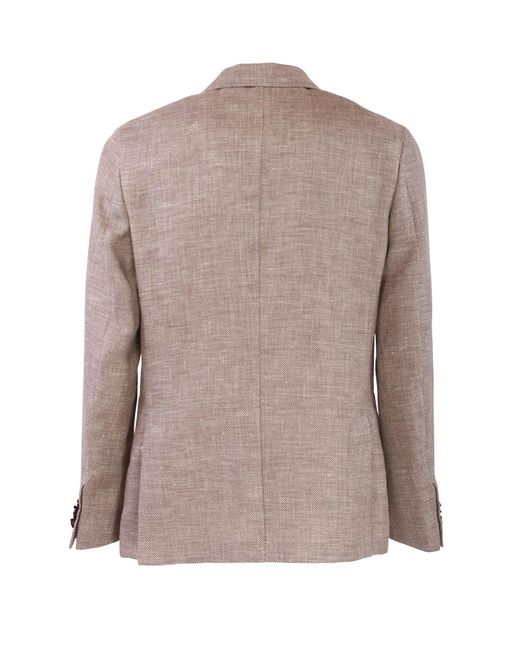 Zegna Brown Linen And Cotton Blend Shirt Jacket for men