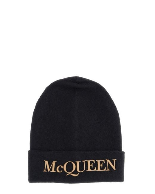 Alexander McQueen Black Woolen Hat for men