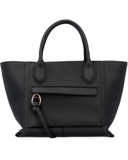 Longchamp Black Mailbox Leather Bag