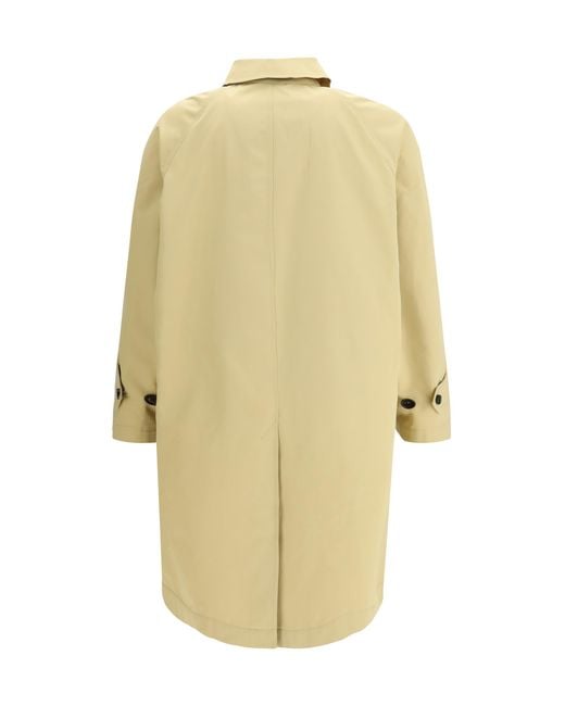 Burberry White Long Cotton Car Coat Trench for men
