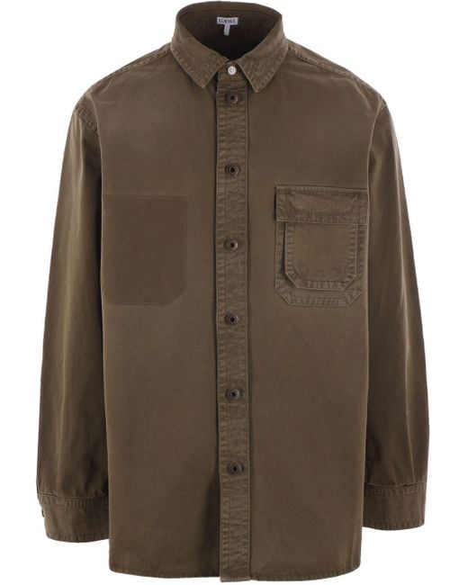 Loewe Brown Cotton Overshirt for men