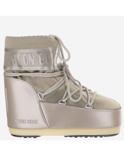 Moon Boot Gray Ankle Boots Icon Low Glance Nylon