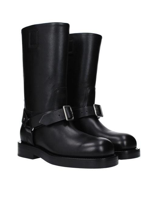 Burberry Black Leather Boots