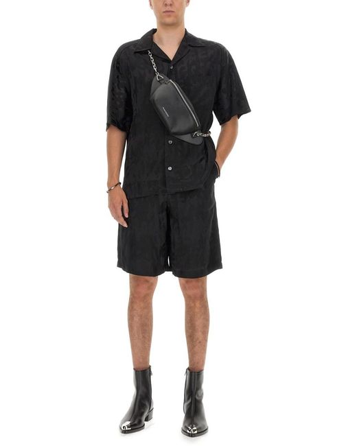 McQueen Black Bermuda Shorts Viscose for men