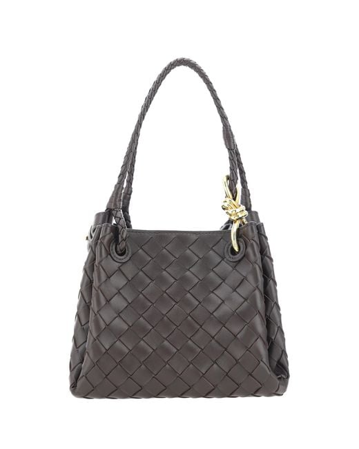 Bottega Veneta Black Shoulder Bag Parachute Lambskin