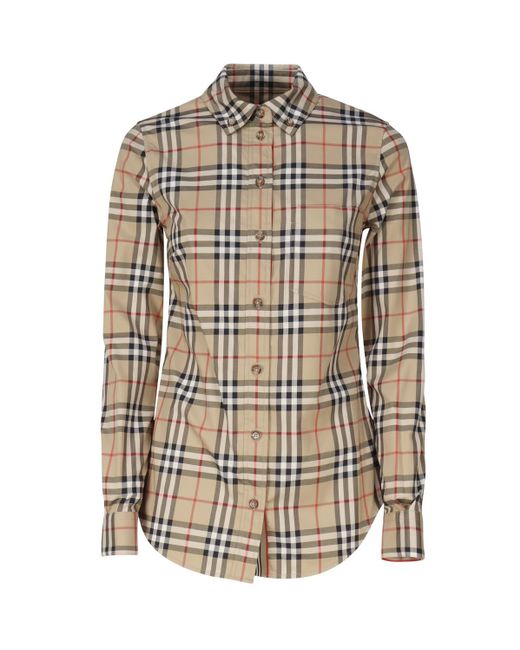 Burberry White Shirt With Vintage Check Pattern