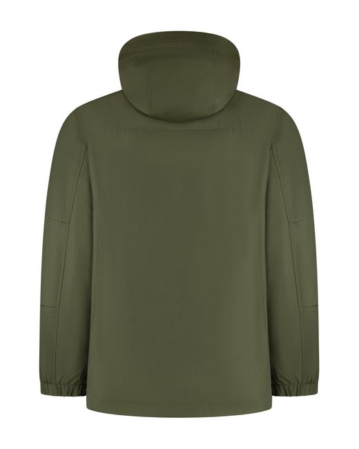 Woolrich Green Light Ramar Hooded Parka Cotton Parkas for men