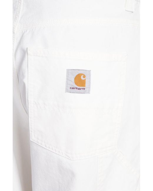 Carhartt White Pants In Beige Cotton for men