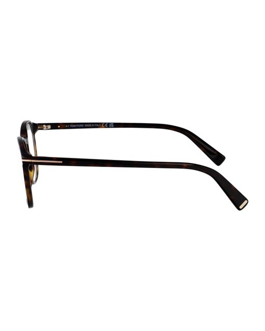 Tom Ford Brown Round Optical Ft5294 001