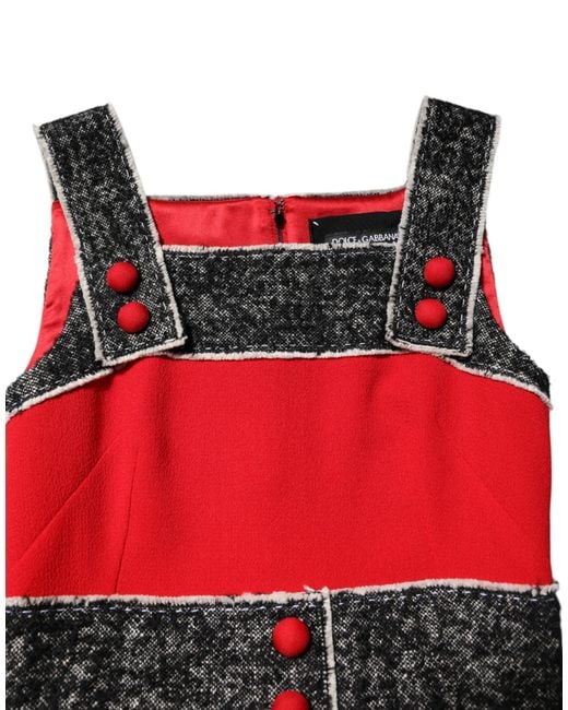 Dolce & Gabbana Wool Sleeveless A-Line Flared Mini Dress