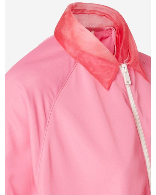 Fendi Pink Bomber Jacket Technical Viscose